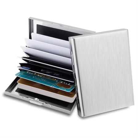 10 Fack Xl Design Rostfritt Korthållare För Minst 10st Kort Silver