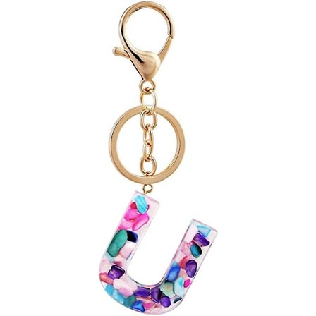 Kreativ Bokstav Färg Nyckelring A - Z Initialer Nyckelring