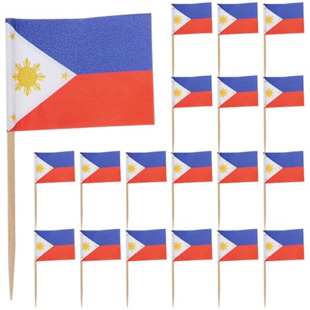 100 stk. Frugtplukker Nationale Flag Frugtplukker Filippinerne Cocktail Tandstikker Cupcake Dessert Topper Dekorationer Kvalitetsgaver