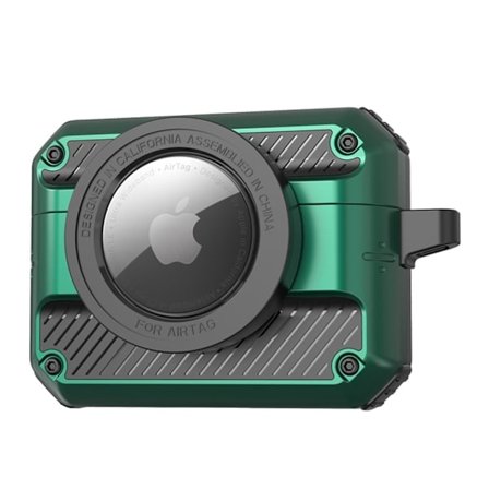 AirPods 3 / AirTags skyddsfodral med spänne - Mörkgrön