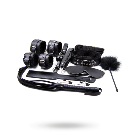 Vuxen: Black Bondage Kit 10 pcs