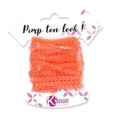 Ruban Pärlor Orange Fluo 6m Bredd 6 mm