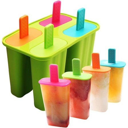 Isforme, 4 isterningeforme, fødevaregodkendt silikone kulsyreholdig drikkevaremaskine, ispindeform, BPA-fri ispindeforme, med pinde og drypbakke (grøn