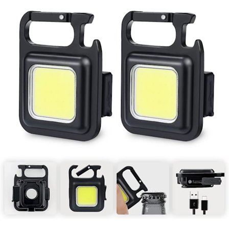 2x Mini LED arbetsinspektionslampor Uppladdningsbara 500 Lumen Magnetiska Bärbara Vattentäta [energiklass A++]