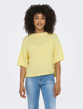 JDY Jdylinea S/S Pullover O-Neck Knt Noos - Yellow - S