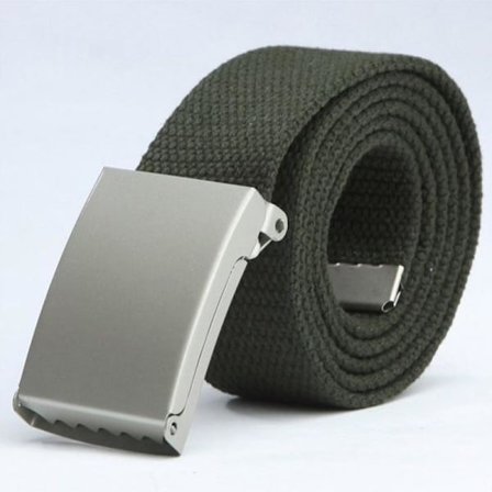Belte i mosegrønn canvas unisex justerbar lengde Grønn