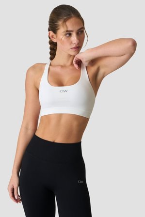 ICANIWILL - Define Seamless Racer Back Sports Bra White Snow - Dames - sportkleding van ICIW
