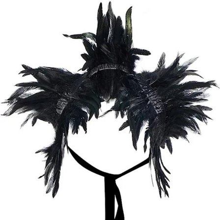 Fjädercape Fjädersjal SVART Svart