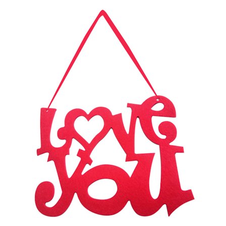 Valentinsdag Plade Ikke-vævet Elsker Dig Hængende Skilt Glædelig Valentinsfest Dekoration til Væg Dør Loft Vinduesdekorationer