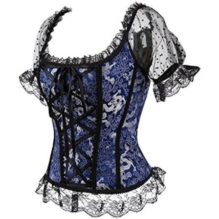 Korsetter för kvinnor Overbust Bustier Top Gothic Sexy Shoulder
