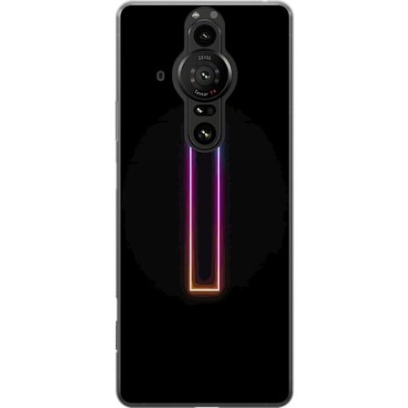 Yhteensopiva Puhelinkuori Sony Sony Xperia Pro-I Minimalistinen neonkirjain I sateenkaaren väreissä tummaa taustaa vasten