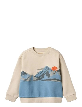 Wheat Sweatshirt L/S Print Steff - Cream - 92