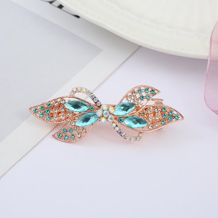 2 st fyrklöver typ stor strass hästsvans hårklämma h