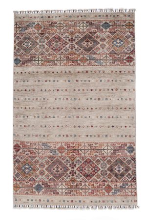 121X193 Dywan Shabargan Nowoczesny Brunatny/Ciemnoczerwony (Wełna, ) Carpetvista