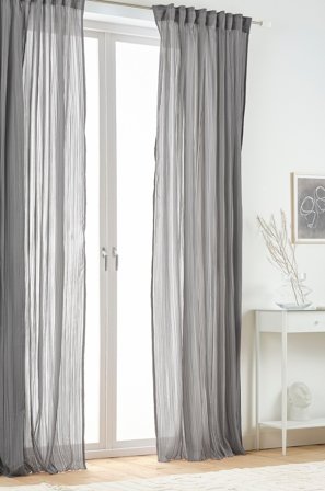 Jotex - Gardin Med Multifunksjonsbånd 2-pk Mellomgrå - TEA - Kjøp Multifunksjonsgardiner hos Jotex