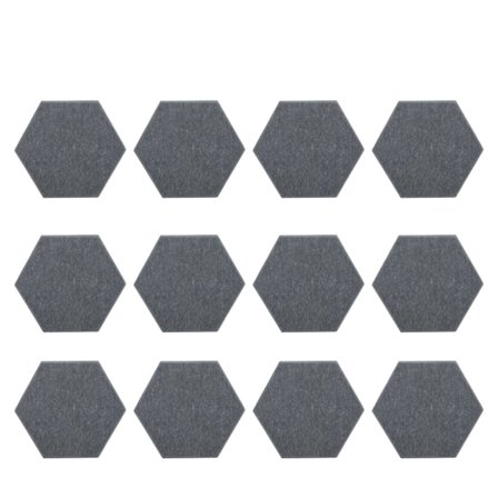 12 stk. Lydabsorberende plade sekskantet klæbende akustiske paneler kiler lydtæt kabinet mørkegrå
