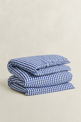 GANT - Rutete Seersucker Dobbeldyne vintage blue