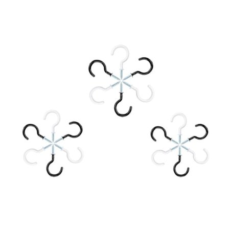 18 st - 25x13mm Svart & Vit Skruvkrok - Kraftiga Koppkrokar - Plastbelagda Skruvar för Upphängning av Kopp under Skåp - Liten Väggkrok Kopp Ho