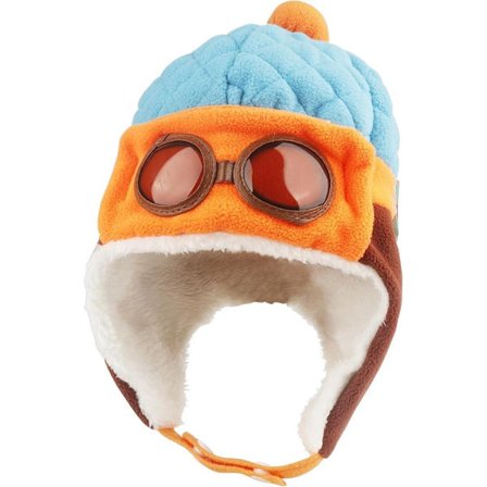 Varm Vintermössa - Varm Fleece Barnmössa - (6 månader till 4 år) - Blå och Orange