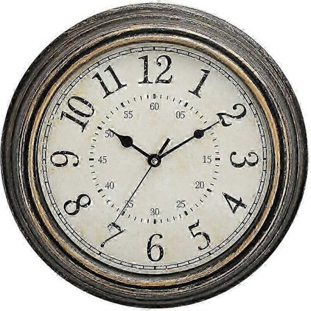 Vintage Kvarts Veggklokke 30cm Stille Ikke-Tikkende Store Tall & HD Glass, Vintage Kobber P20250110812