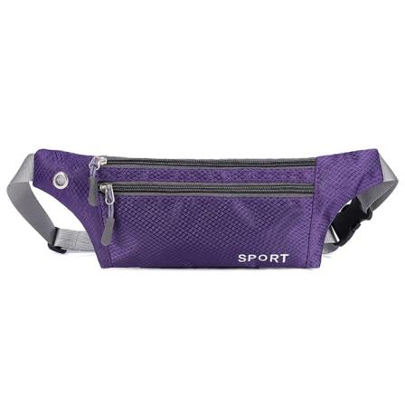 Elegant sportväska för midjeväska Vattentät bältesväska för män och kvinnor med hörlurshål purple