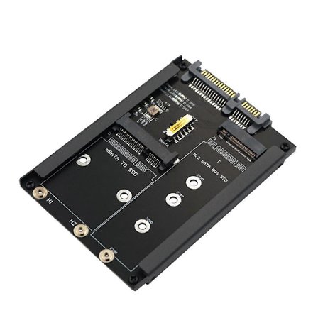 2I1 MSATA + B Key/B+M Key M.2 SSD til 2.5 SATA Adapterkort med Kabinet Sokkel til M2 NGFF SATA3