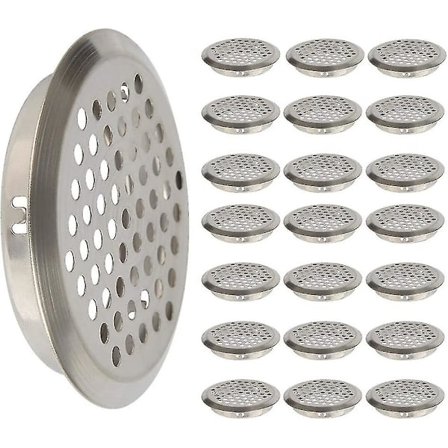 50 stk. ventilationsgitter i rustfrit stål, ventilationshul, ventilationsgitter, rundt ventilationsgitter, ventilationsgitter, insektnet, venti