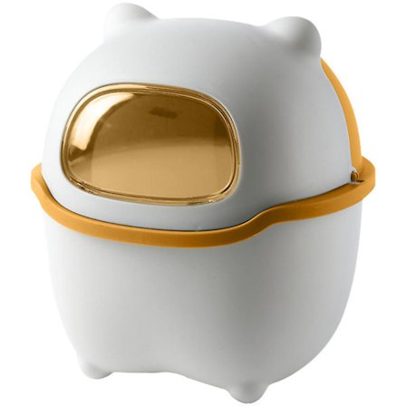 Cartoonbjörn Sopbehållare för Skrivbord med Lock Kreativ Papperskorg