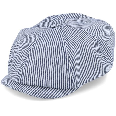 CTH Ericson - Blå flatcap Keps - Alan Candy Stripe Indigo Flat Cap @ Hatstore