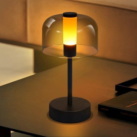 LED nattbordslampe dimbar, berøringsfri trådløs bordlampe USB-C oppladbar 1800K–6500K