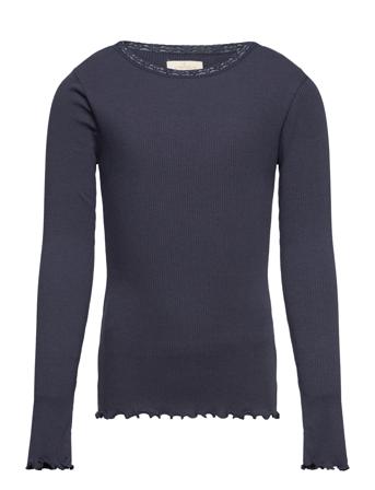 T-Shirt Ls T-shirts Long-sleeved T-shirts Marineblå Creamie*Betinget Tilbud
