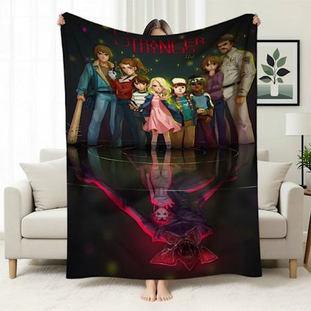 Stranger Things 5 Fleecefodrad Varm Filt, Stranger Things-tema Filt för Tupplurar, Flanellfilt, Specialtillverkad
