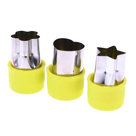 3 stk Stjernehjerte Blomstform Grønnsaker ter Plasthåndtak Frui