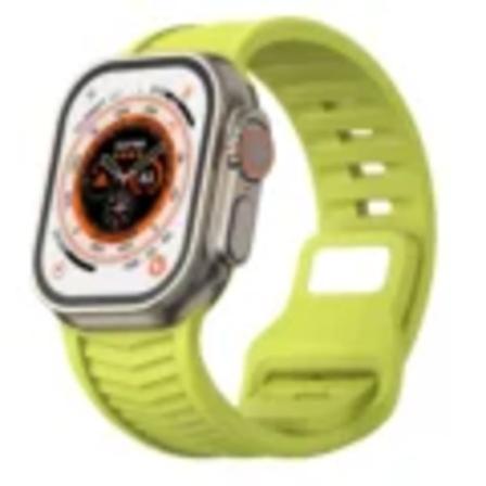 Silikon Rem Til Apple Watch Band Ultra 2/1 49Mm Serie 9 8 7 45Mm Sport Blødt Armbånd Iwatch 6 5 4 3 Se 44Mm 42Mm Bælte Correa. Yellow 49mm