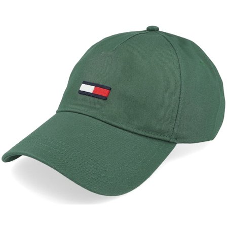 Tommy Hilfiger - Grün Unconstructed Cap - Elongated Flag Green Dad Cap @ Hatstore