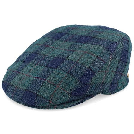 Mayser - Frankie Soft Casual Green/Blue Flat Cap Flatcap Blue Cap - @ Hatstore