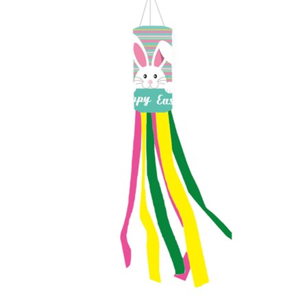 Vindsokker Flagg Anti-fading Enkelt å Henge Glad Påske Kaninmønster Hage Vindflagg Hjemmedekor