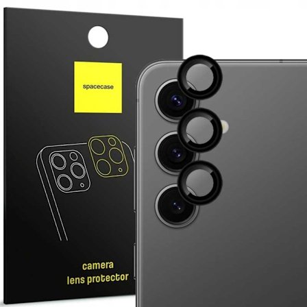 Rymdfodral Härdat Glas För Samsung Galaxy S24 Camera Ring Svart