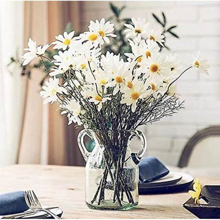 10 stk. Kunstige Marguerit Blomster Blomsterarrangementer Til Bryllupsfest Have Håndværk Dekoration Hver Ca. 21" Høj
