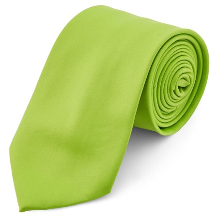Limegrønt 8cm Slips til mænd - Ensfarvede slips