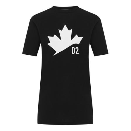 Dsquared2 D2Leaf Printed T-Shirt Sort, Dame T-shirts