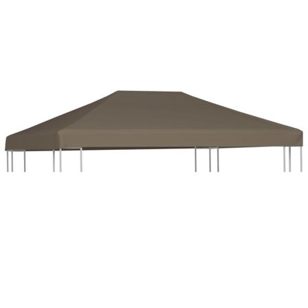 vidaXL Paviljongtak 310 g/m² 3x3 m taupe