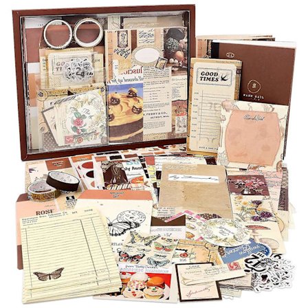 Estetisk Scrapbook Kit, Junk Journal Kit med Journaling/Scrapbooking Tilbehør, Gave til Tenåring Barn (