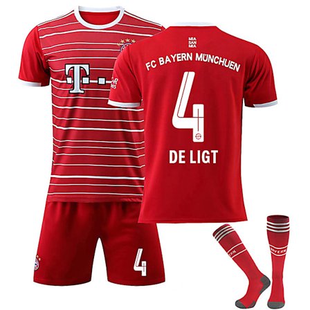 FC Bayern Munich 22-23 Hem Jersey DE LIGT Nr 4 Fotbollströja kit