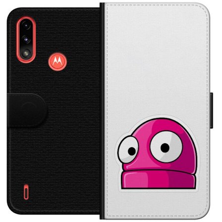 Kompatibel Tegnebogsetui til Motorola Motorola Moto E7 Power Rosa tegneseriefigur med store øjne i legende og humoristisk stil