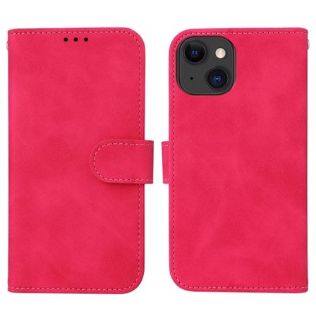 iPhone 15 Fodral Skin Touch Läder Rosa