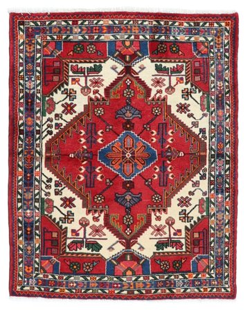 Noué À La Main Hamadan Tapis 105X145 De Laine Petit