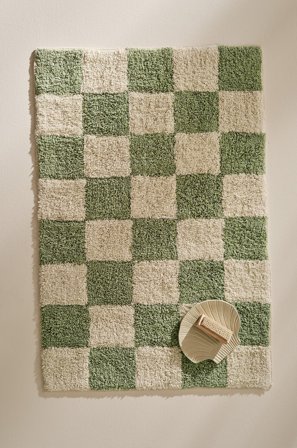 Jotex - Badematte 60x90 Cm Bomull 2 grønne + 1 naturhvit MELA - Kjøp Baderomsmatter hos Jotex