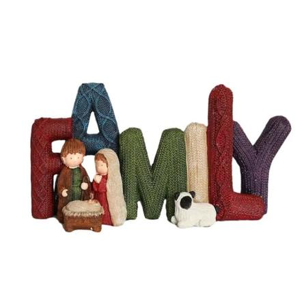 Kärleksfamilj födelsedekoration present jul krubba hartshantverk dekoration scen elegant staty miniatyr