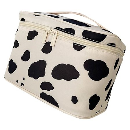 Stor Kapasitet Glanset Sminkeveske med Solid Håndtak for Reise Utendørs Ku-stripe